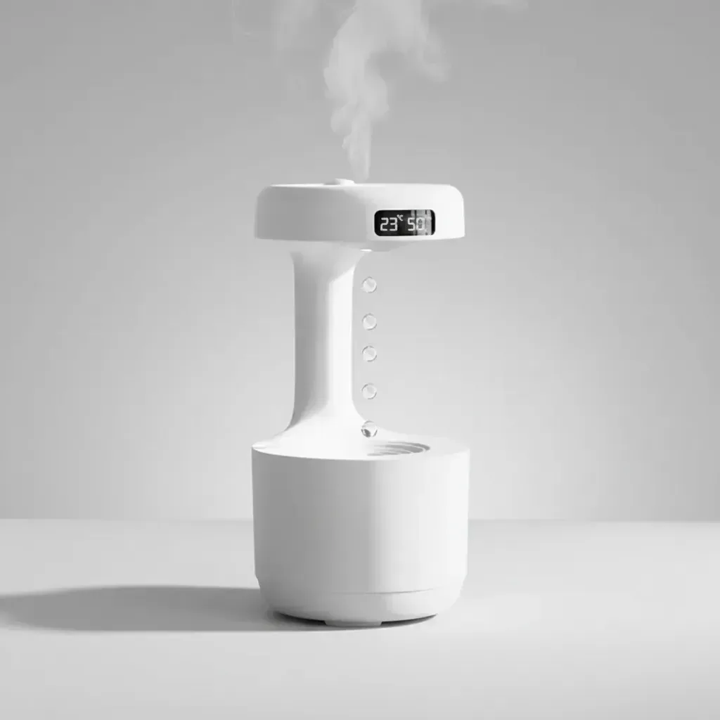 Humidificador Antigravedad con Reloj Digital y Difusor de Aroma - imagen 1