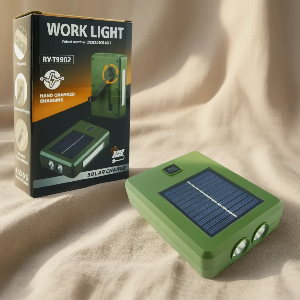 Bateria De Emergencia Solar Recargable Con Dinamo, Conexion USB, Type-C Y Linterna. Modelo RY-T9902. - imagen 10