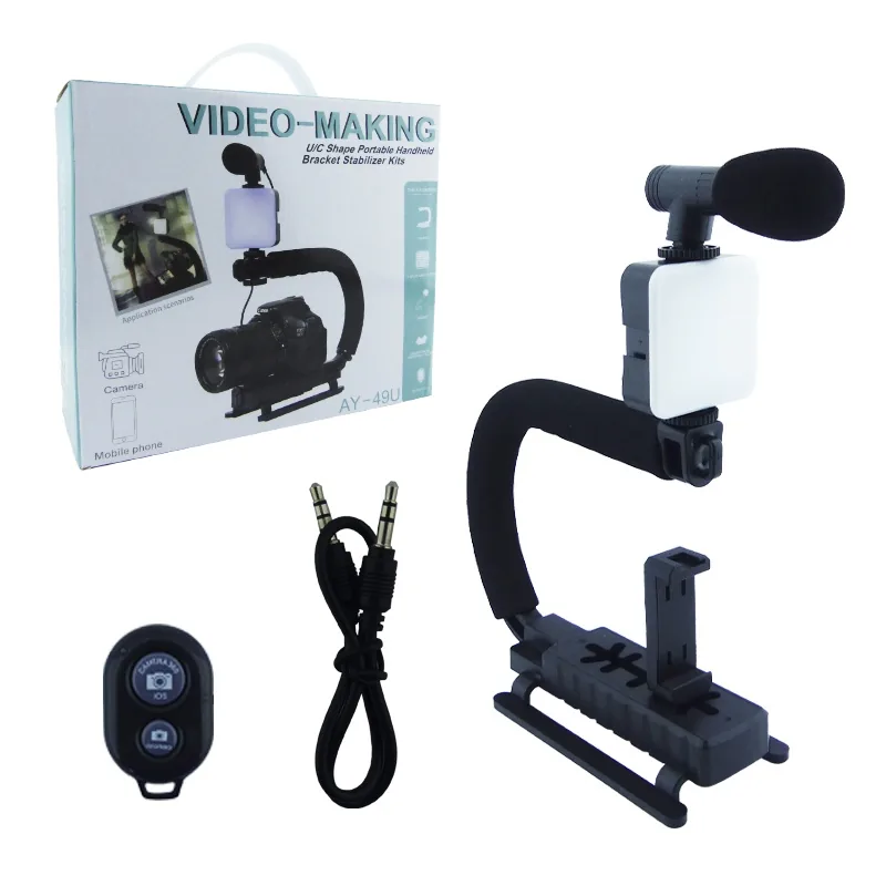 Estabilizador Para Camaras O Smartphone Con Luz, Microfono Y Control Remoto Bluetooth. - imagen 1