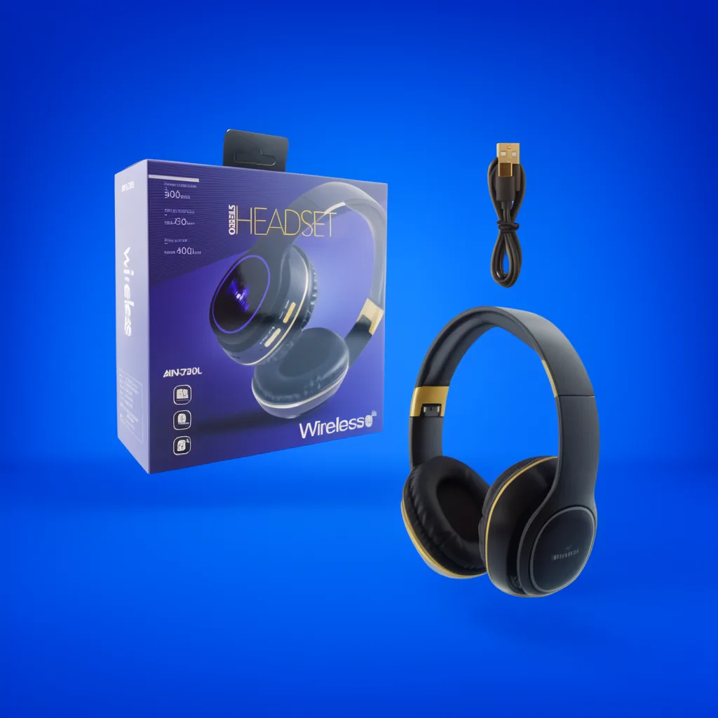 Audifono Cintillo Bluetooth Modelo AIN-730L Con Luz Y Conexiones TF-AUX, Radio FM. Recargable. - imagen 6