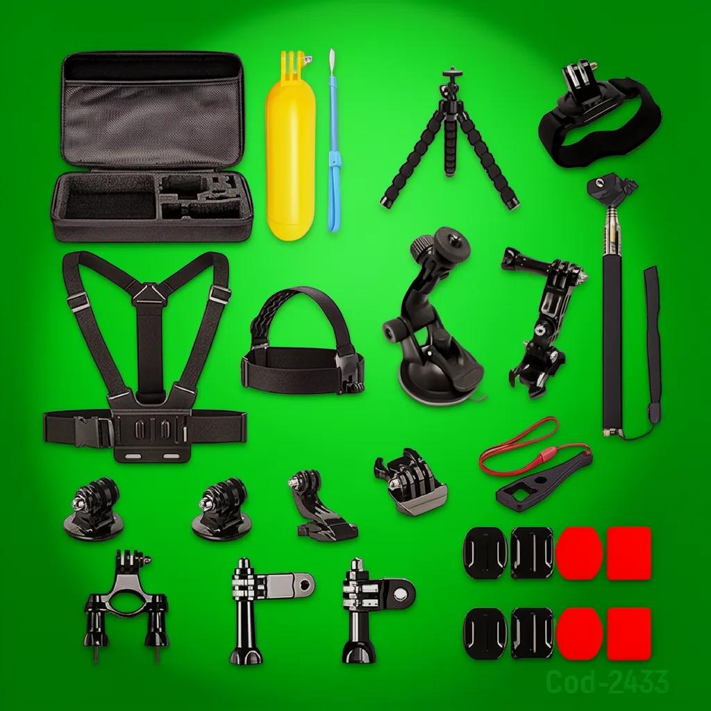 Kit 28 Accesorios Para Camara Deportiva Tipo Gopro. Con Estuche - imagen 6
