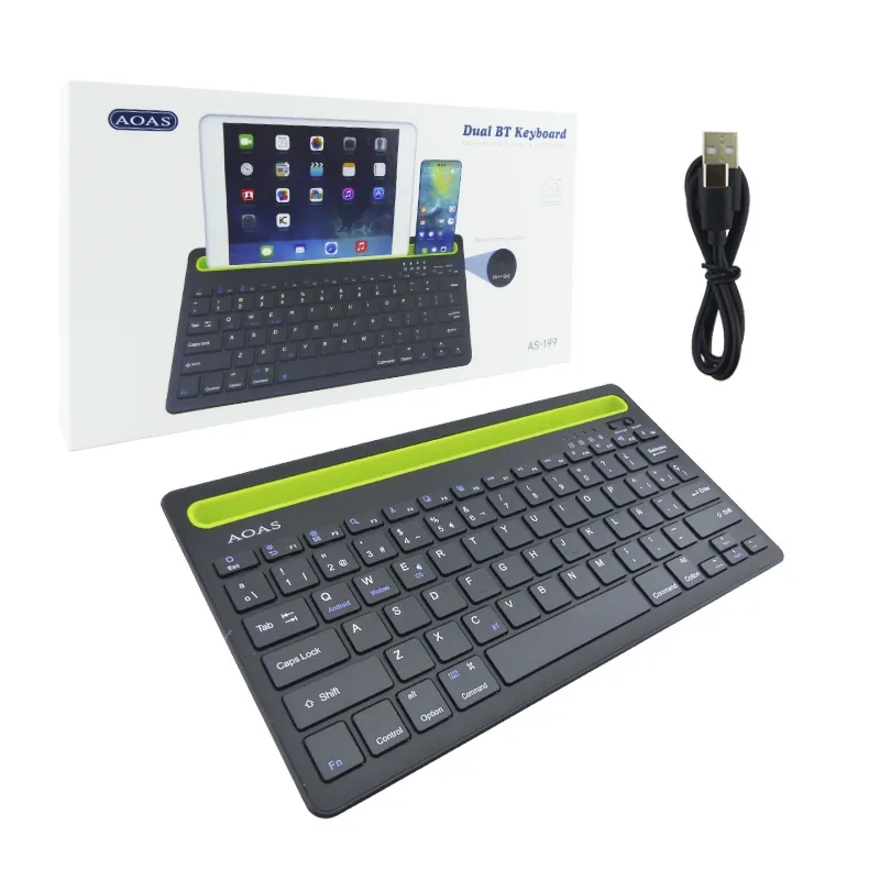 Teclado Bluetooth Modelo AS-199 Marca AOAS Recargable Con Ranura Para Smartphone O Tablet - imagen 1