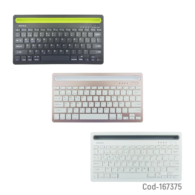 Teclado Bluetooth Modelo AS-199 Marca AOAS Recargable Con Ranura Para Smartphone O Tablet - imagen 5