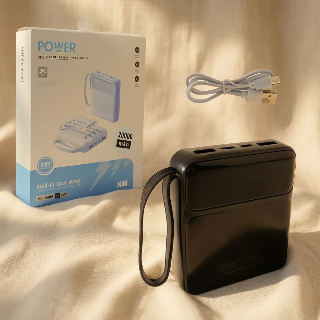 Bateria De Emergencia Mini De 66 Watt Con 2 Micro USB,2 USB Mas 4 Cables Type-C, Iphone, Micro USB Y USB. Variedad De Colores. 20.000 Mah - imagen 10