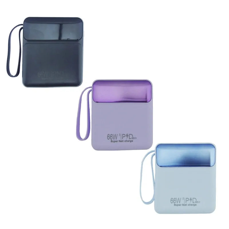 Bateria De Emergencia Mini De 66 Watt Con 2 Micro USB,2 USB Mas 4 Cables Type-C, Iphone, Micro USB Y USB. Variedad De Colores. 20.000 Mah - imagen 5