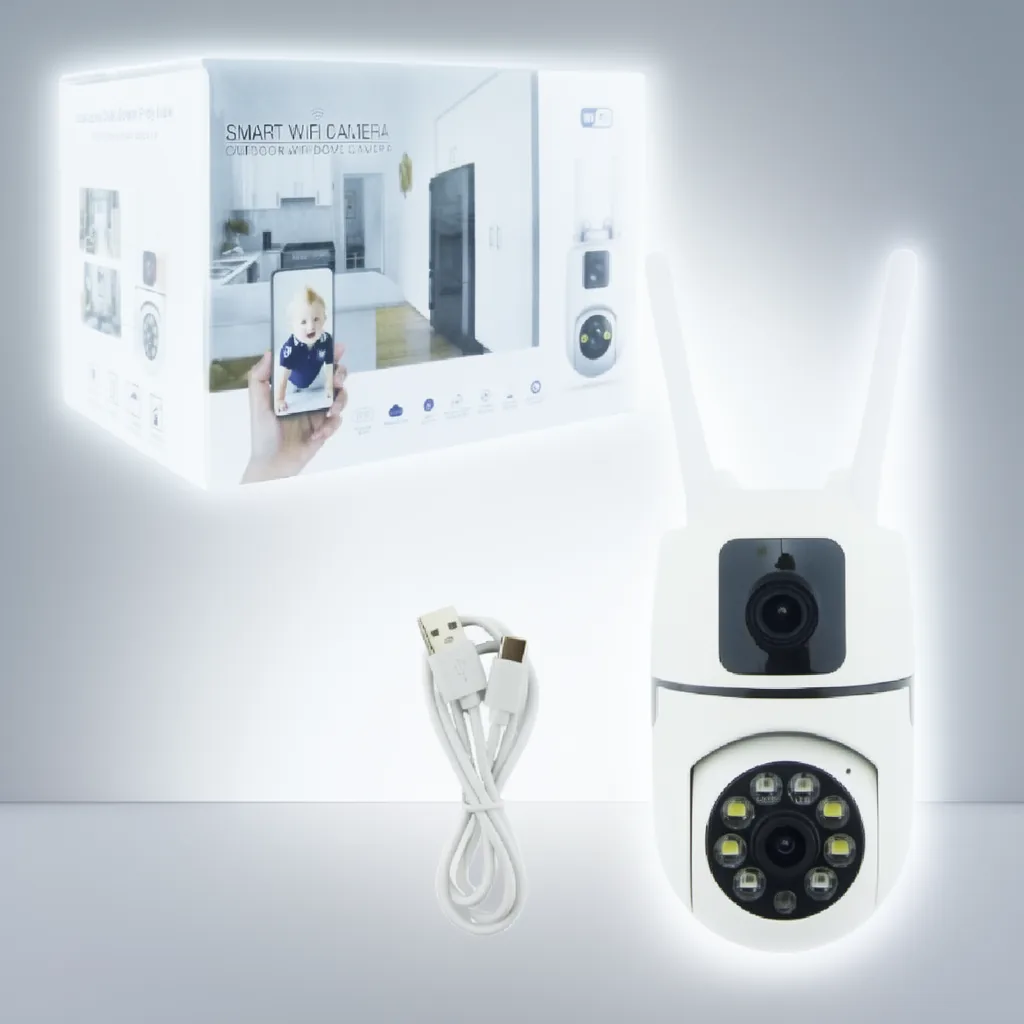 Camara De Vigilancia IP Wifi Doble Lente Modelo E10 Con Giro De 360° Y 8 LED Compatible Con La App V380. - imagen 6